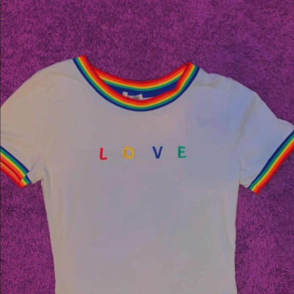 LOVE Rainbow-White Tee